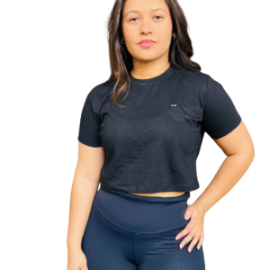 Cropped Caillubi Preto Algodão